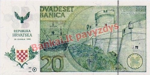 10 Banikų banknoto galinė pusė