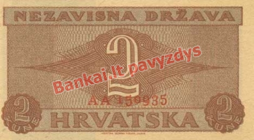 2 Kunų banknoto galinė pusė