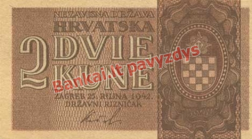 2 Kunų banknoto priekinė pusė