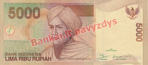 5000 Rupijų banknoto priekinė pusė