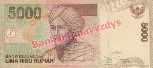 5000 Rupijų banknoto priekinė pusė