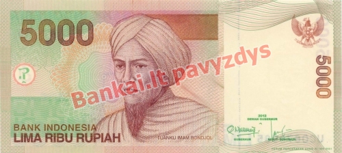 5000 Rupijų banknoto priekinė pusė