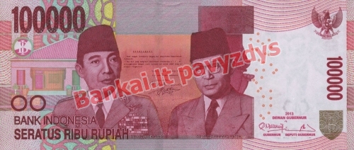 100000 Rupijų banknoto priekinė pusė
