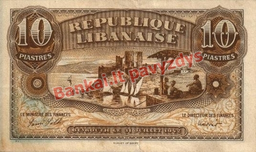 10 Piastrų banknoto galinė pusė