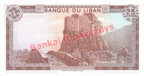 25 Livrų banknoto galinė pusė