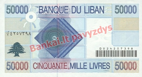 50000 Livrų banknoto galinė pusė