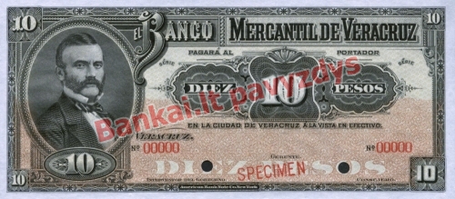 10 Pesų banknoto priekinė pusė