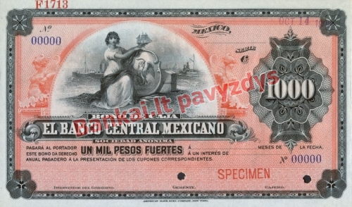 1000 Pesų banknoto priekinė pusė