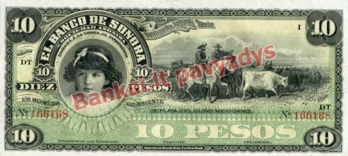 10 Pesų banknoto priekinė pusė