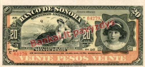 20 Pesų banknoto priekinė pusė