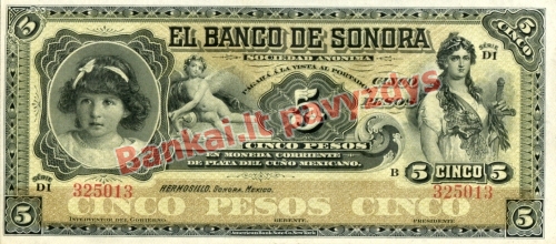 5 Pesų banknoto priekinė pusė
