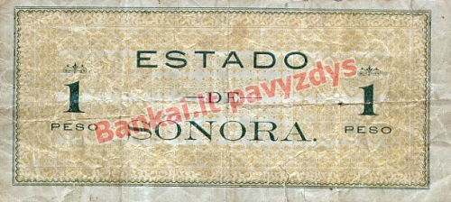 1 Peso banknoto galinė pusė