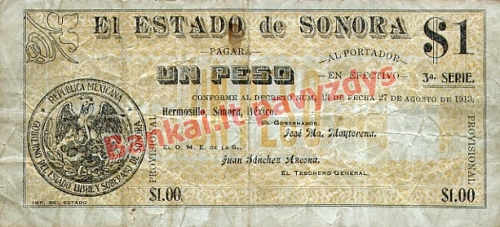 1 Peso banknoto priekinė pusė
