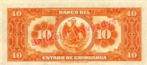 10 Pesos  banknoto galinė pusė