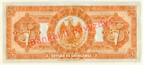 5 Pesų banknoto galinė pusė