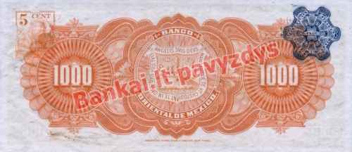 1000 Pesų banknoto galinė pusė
