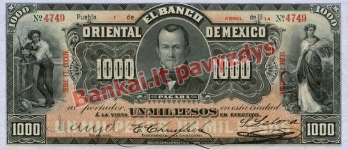 1000 Pesų banknoto priekinė pusė