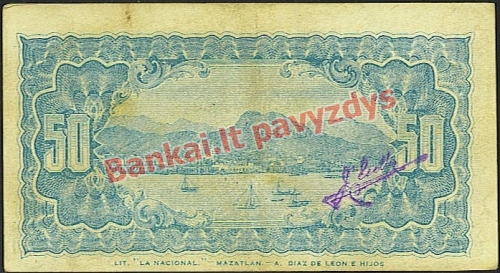 50 Centavų banknoto galinė pusė