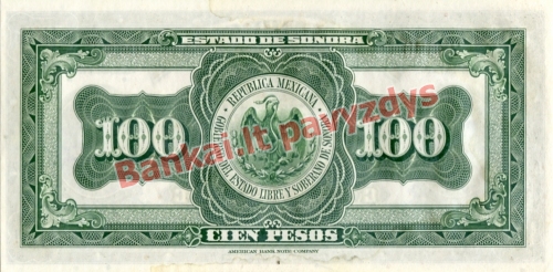 100 Pesų banknoto galinė pusė