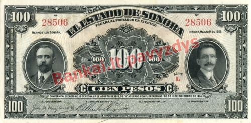100 Pesų banknoto priekinė pusė