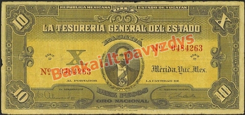 10 Pesų banknoto priekinė pusė