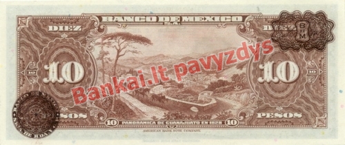 10 Pesų banknoto galinė pusė