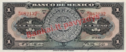 1 Peso banknoto priekinė pusė