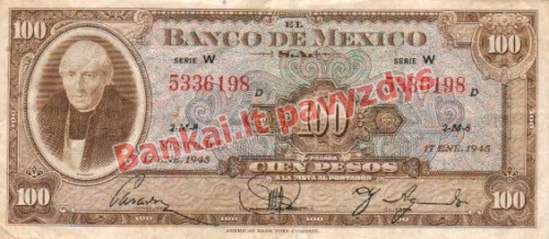 100 Pesų banknoto priekinė pusė