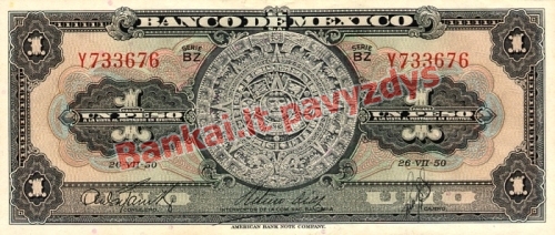 1 Peso banknoto priekinė pusė