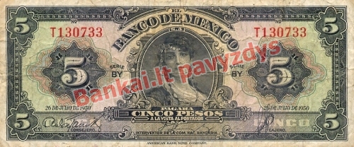 5 Pesų banknoto priekinė pusė
