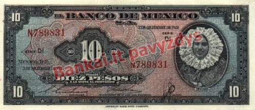 10 Pesų banknoto priekinė pusė