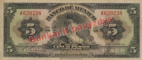 5 Pesų banknoto priekinė pusė