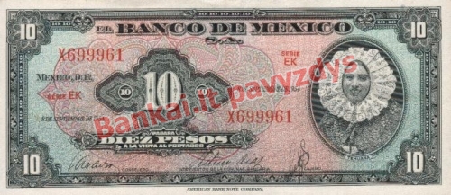 10 Pesos  banknoto priekinė pusė