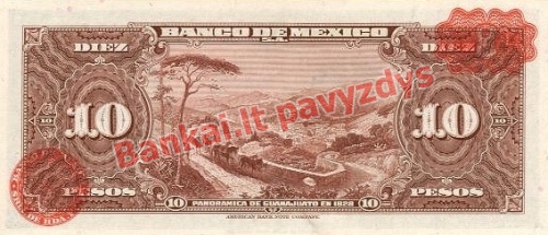 10 Pesų banknoto galinė pusė