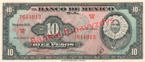 10 Pesų banknoto priekinė pusė