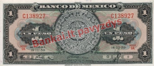 1 Peso banknoto priekinė pusė