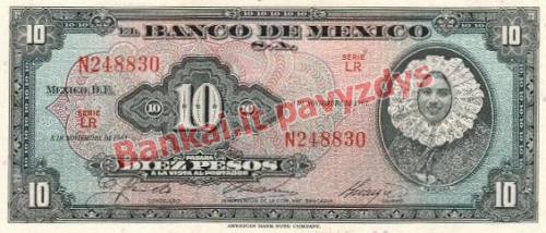 10 Pesų banknoto priekinė pusė