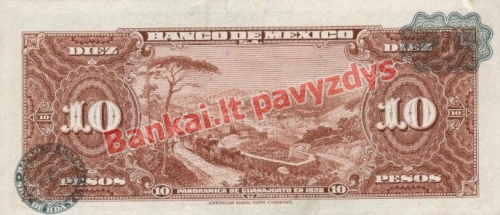 10 Pesų banknoto galinė pusė