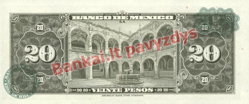 20 Pesos  banknoto galinė pusė