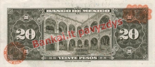20 Pesų banknoto galinė pusė