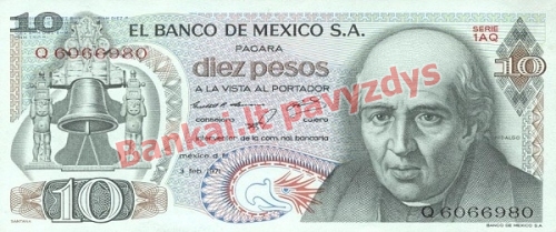 10 Pesų banknoto priekinė pusė