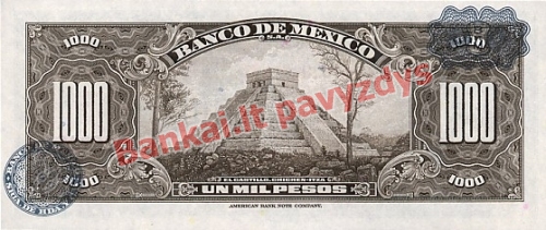1000 Pesų banknoto galinė pusė