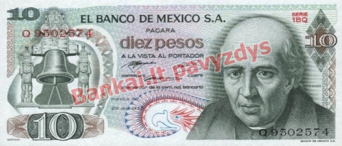 10 Pesų banknoto priekinė pusė