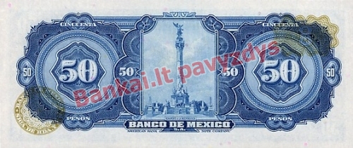 50 Pesos  banknoto galinė pusė