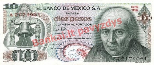 10 Pesų banknoto priekinė pusė