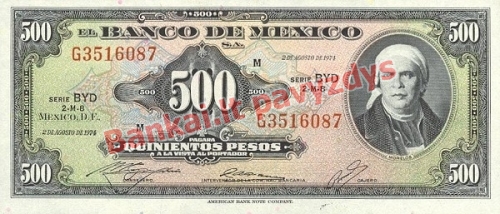500 Pesų banknoto priekinė pusė