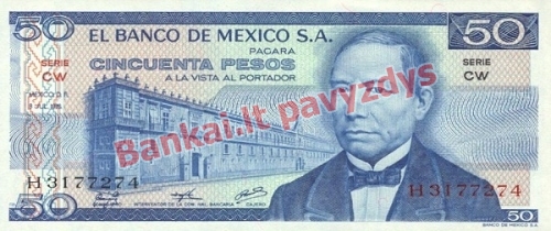 50 Pesų banknoto priekinė pusė