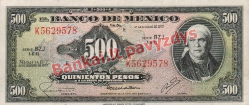 500 Pesų banknoto priekinė pusė