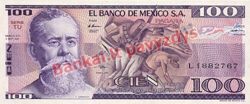 100 Pesų banknoto priekinė pusė
