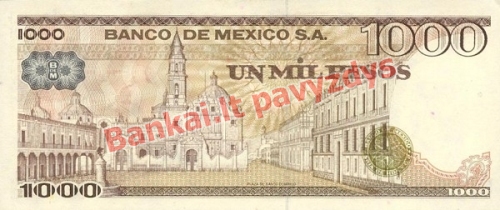 1000 Pesų banknoto galinė pusė